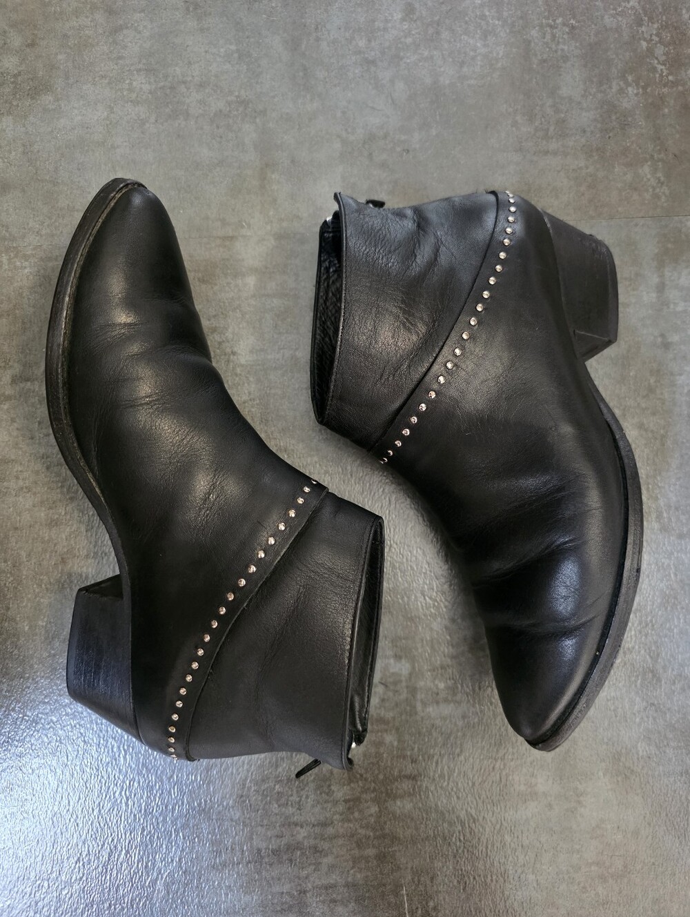 Thursday Boot Company Rein Studded Ankle Booties Black Leather Women's Size 7